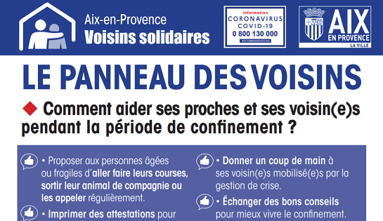 Covid19: voisins solidaires