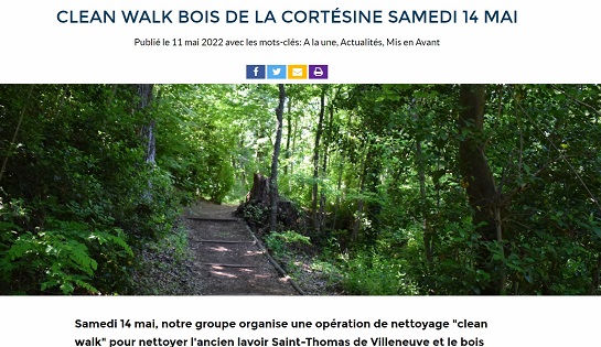 Clean walk bois de la Cortésine samedi 14 mai